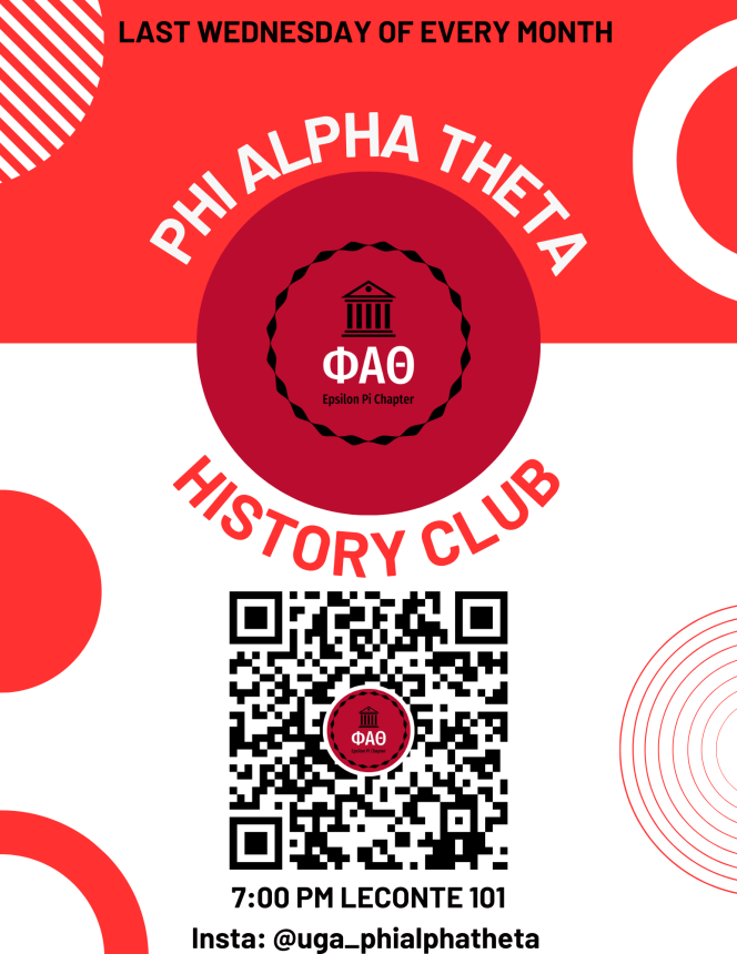 flyer for fall 2024 general Phi Alpha Theta meetings