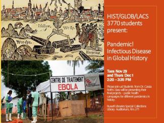 flier for HIST-LACS-WMST 3770 class presentations Nov 29 and Dec 1