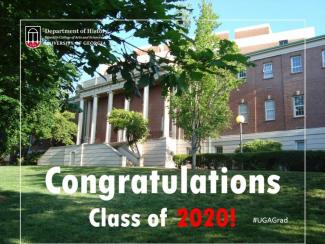 Image of LeConte Hall and Congratulations Class of 2020 heading