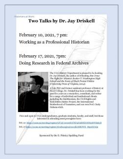 flyer for event with headshot of Jay Driskell