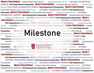 image of word art for graduate student milestones