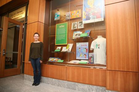 photo of UGA undergrad Celia Clark at Russell Special Collections Library, Athens. Photo courtesy of Special Collections Library.